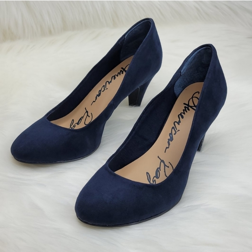 American Rag Felix Closed Toe Classic Pump Heels Navy Blue - Picture 14 of 16